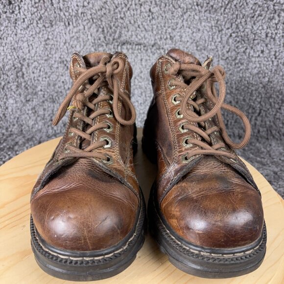 Vtg GBX Chukka Boots Mens Size 9.5 Brown Distressed Leather Suede Lace Up Ankle - Picture 2 of 8